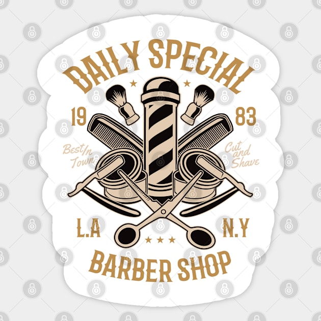 Daily Special Barber Shop Sticker by PaunLiviu